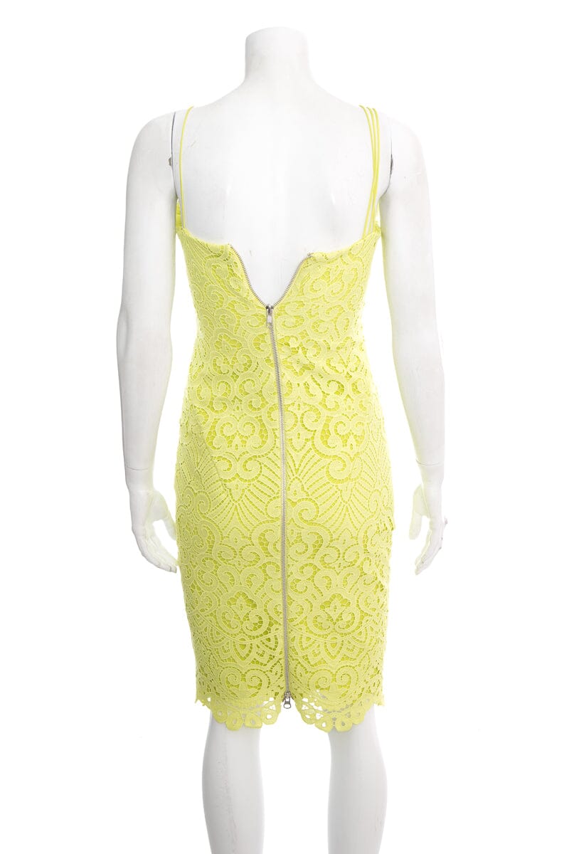 Daniela Corte Neon Green Lace Sleeveless Dress Size 38