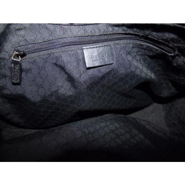 Gucci Jackie New O Logo Navy And Grey Leather Canvas Hobo Bag