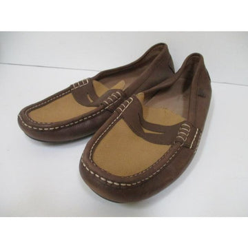 Ralph Lauren Brown Leather Canvas Driving Penny Loafer