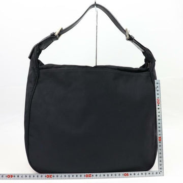 Fendi Xl Style Shoulder Purses Black Nylon And Leather With A Black Enamel Ff Logo Cutout Accent Hob