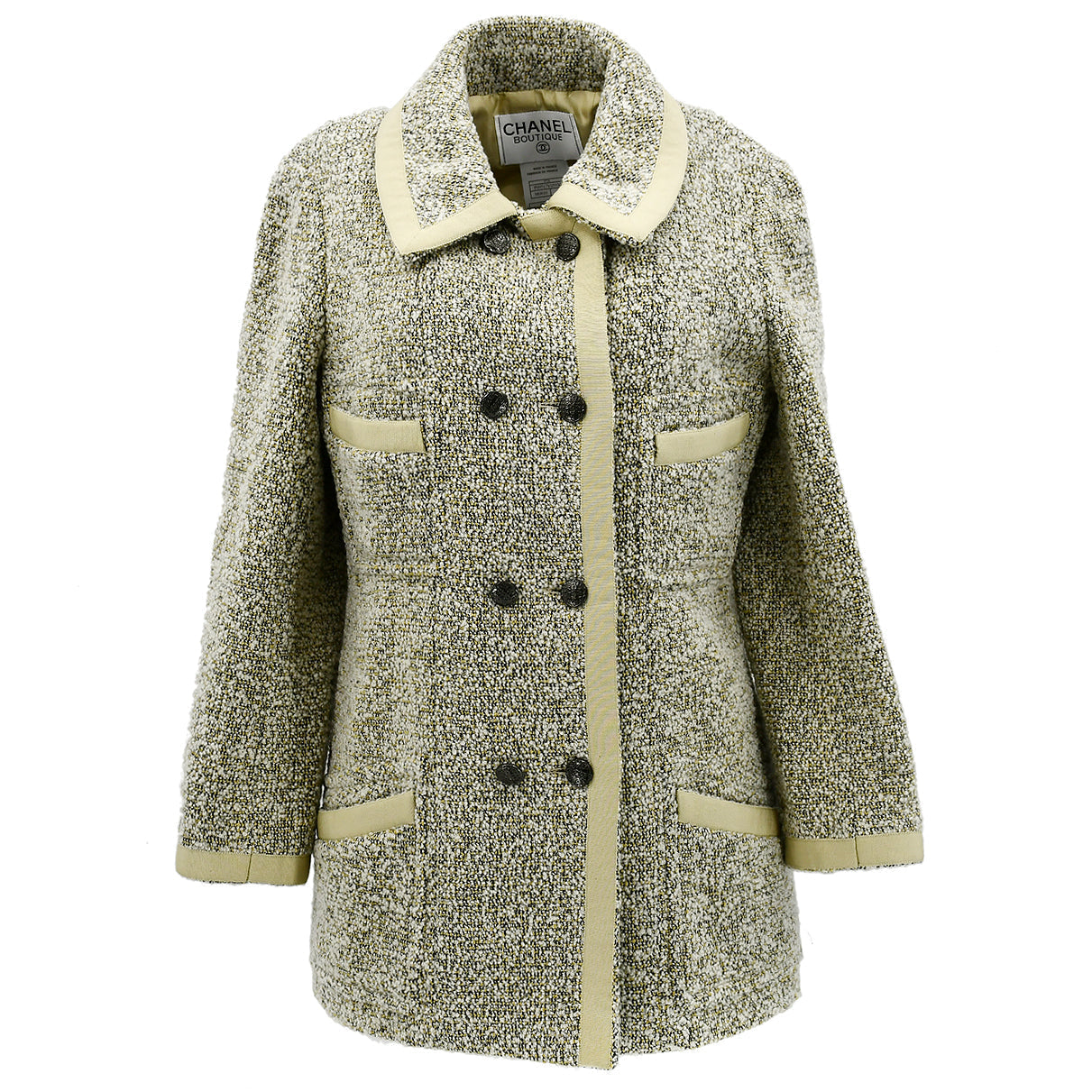 Chanel Single Breasted Jacket Beige 97A #40