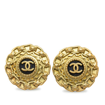 Chanel Vintage Coco Chain Earrings Black G   Chanel