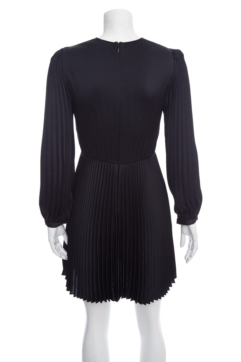 ALC Black Short Pleated Long Sleeve Dress SZ 0