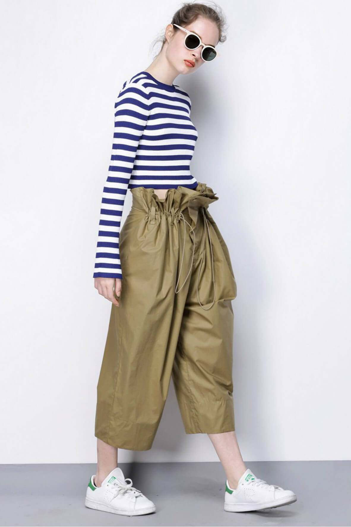 Paper Bag Cropped Pants