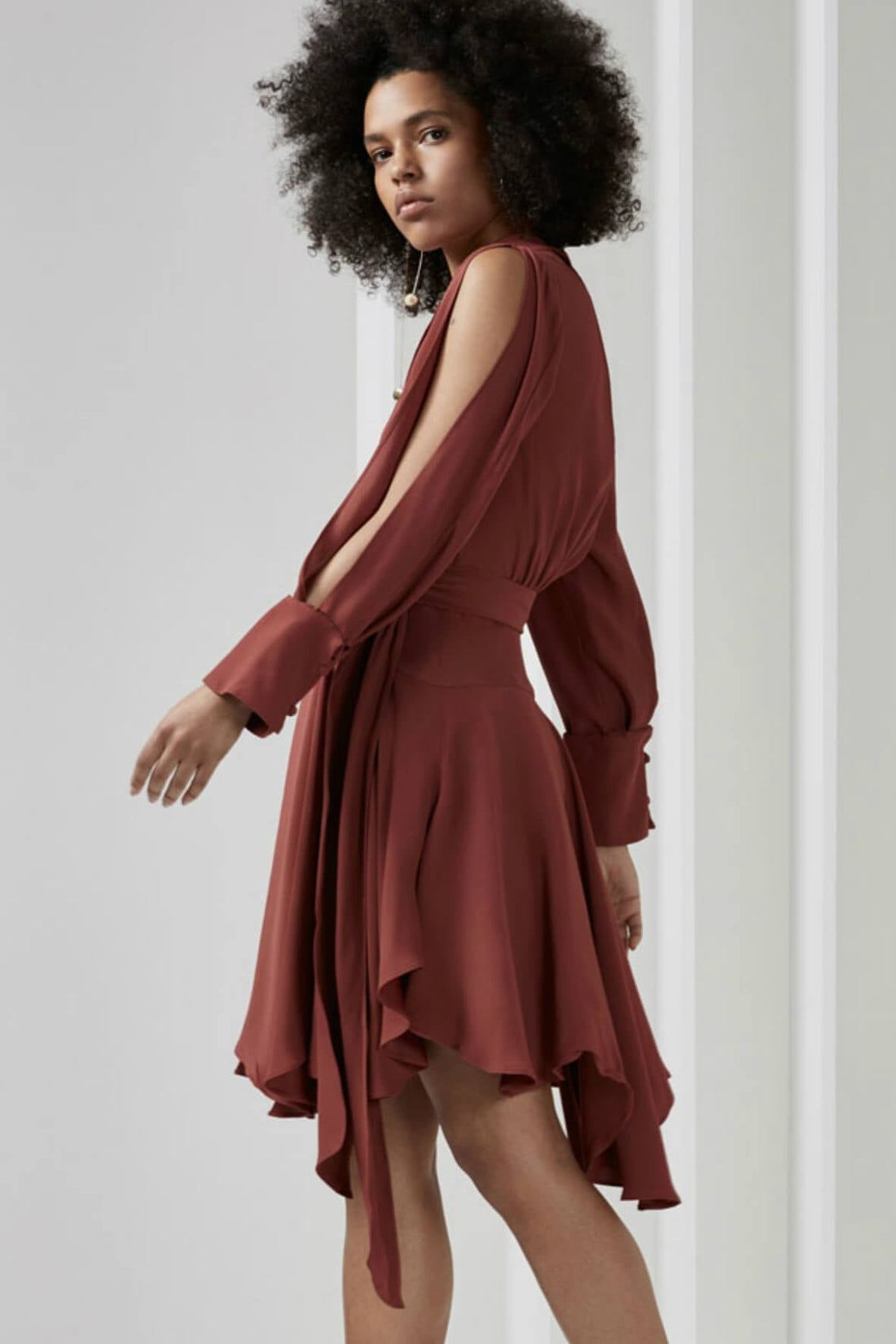 Caught Up L/S Dress Red