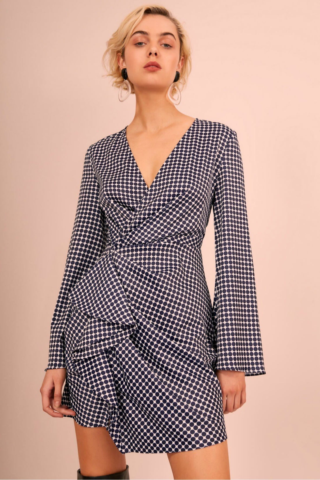 Jagged Long Sleeve Mini Dress