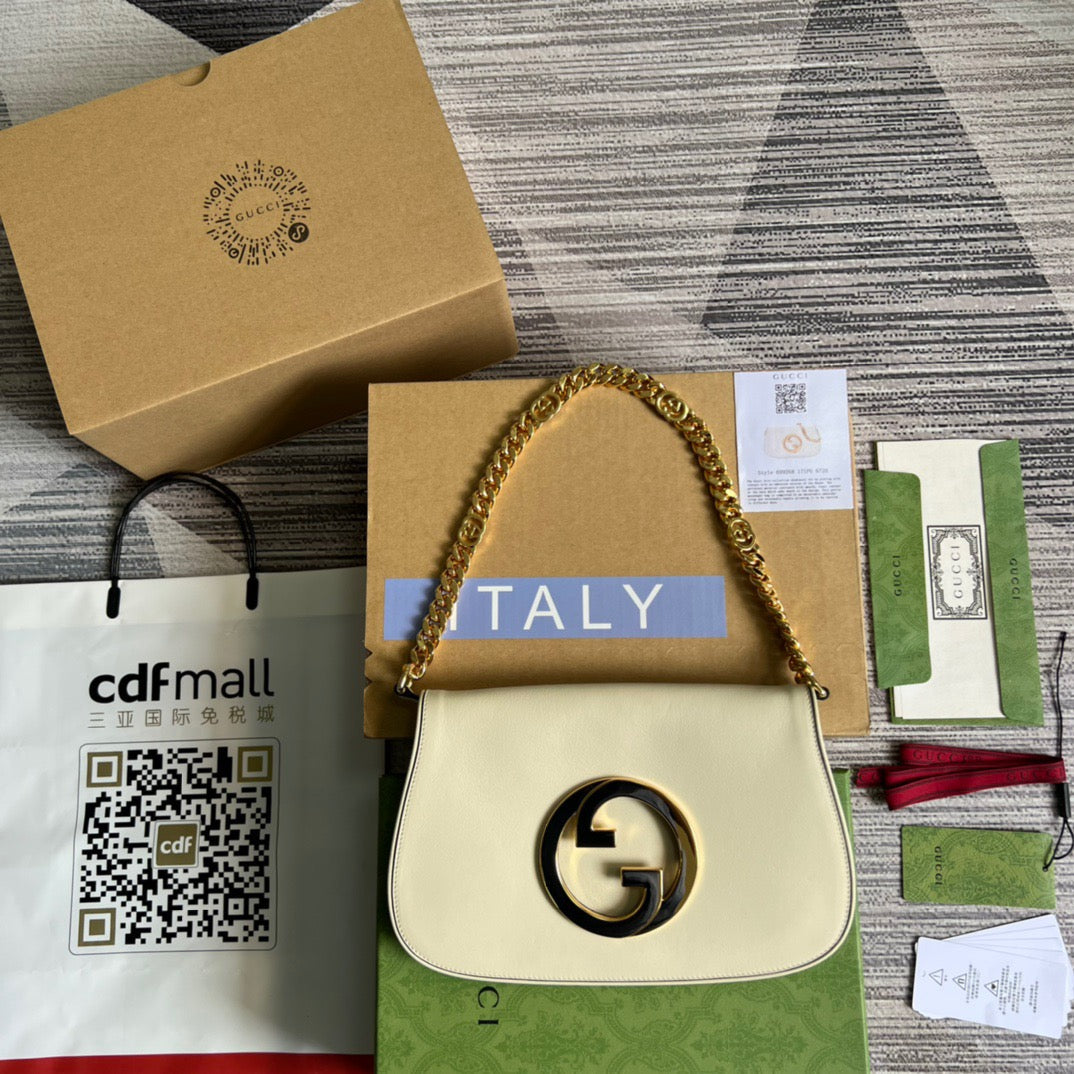 gg Blondie Shoulder Bag White For Womtlm, Womtlm&#8217;s Bags 11in/28cm gg 699268 UXX0G 9022