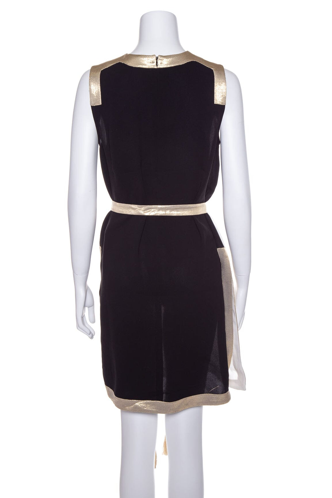 Max Mara White and Gold Sleeveless Dress SZ 44 NWT