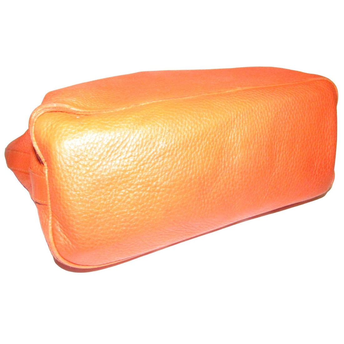 High- end bohemian, RARE, Bottega Veneta, orange leather with a braided leather strap and trim, satchel style, bucket purse