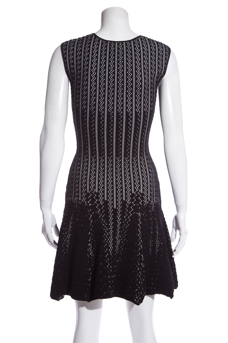 RVN Black & White Sleeveless A-Line Dress SZ S