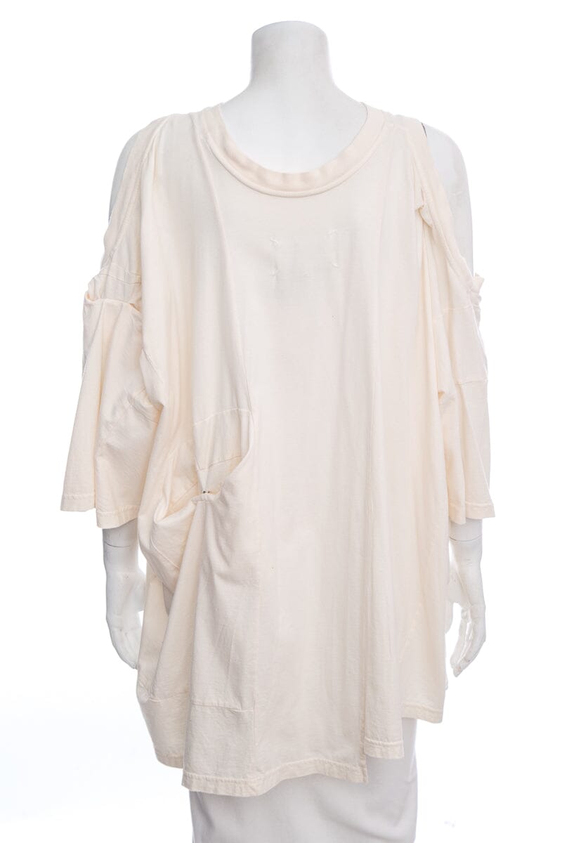Maison Margiela Cream Cold Shoulder Blouse SZ S
