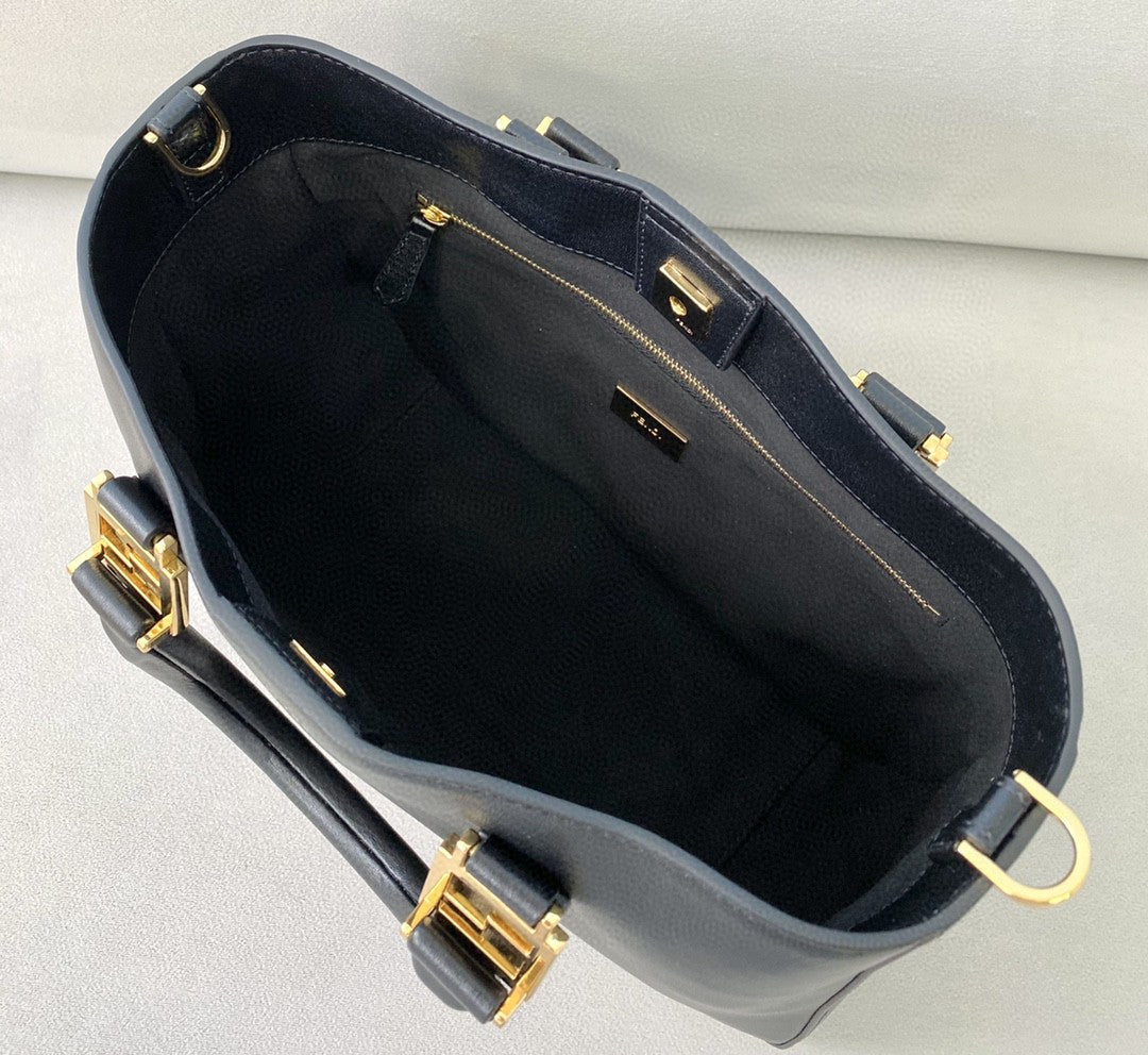 FI Small FF Tote Shoulder Black Bag For Woman 30cm/12in