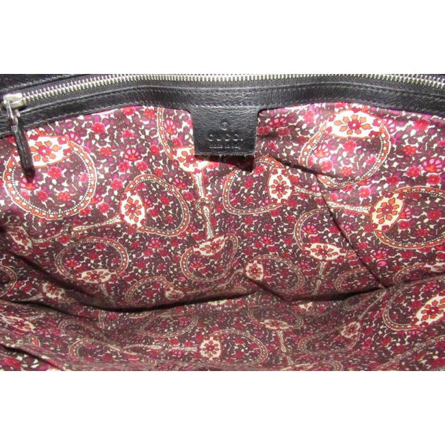 Gucci Top Handle Punch Top Blackchrome Patent Leather Tote