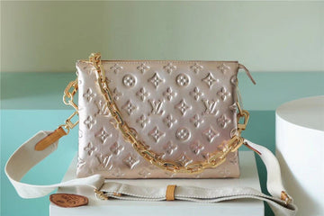 LV Coussin PM Bag Monogram For Womtlm,  Shoulder And Crossbody Bag Taupe 10.2in/26cm LV 