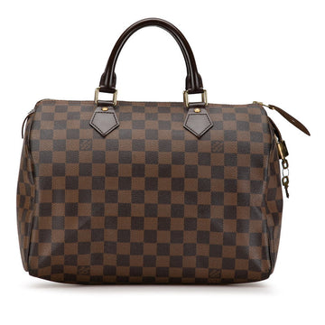 Louis Vuitton Damier Speedy 30 Handbag Mini Boston Bag N41531 Eve Brown PVC Leather  Louis Vuitton