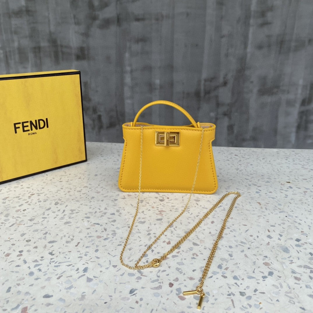 FI Nano Peekaboo Charm Crossbody Yellow Bag For Woman 12cm/4.5in