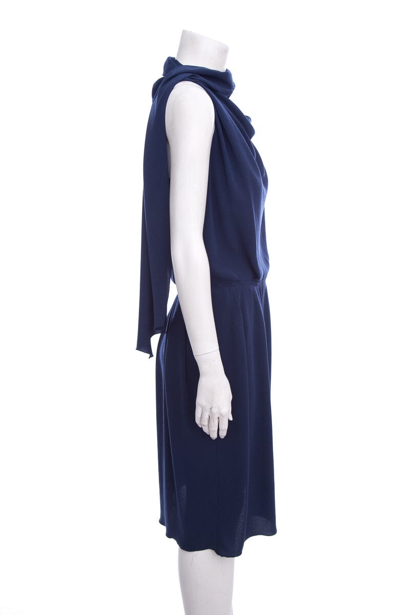 Lanvin 2009 Navy Silk Dress SZ 40