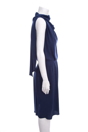 Lanvin 2009 Navy Silk Dress SZ 40