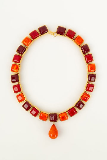 Collier en p�te de verre Chanel 1990s