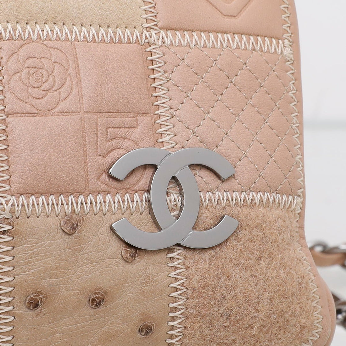 Chanel Beige CC Patchwork Precious Symbols Tote Bag