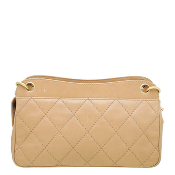 Chanel Beige Front Flap Pocket Tote Bag