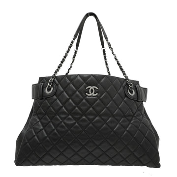 Chanel Black CC Belt Side Shopping Tote Bag