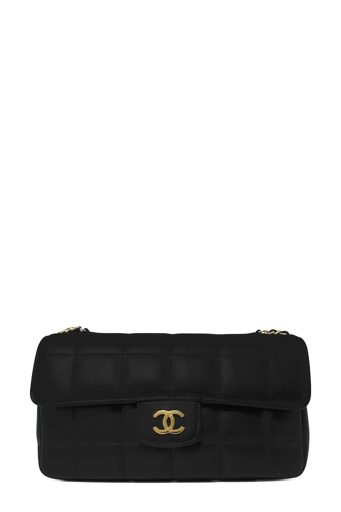 Chocolate Bar Chain Shoulder Bag Black