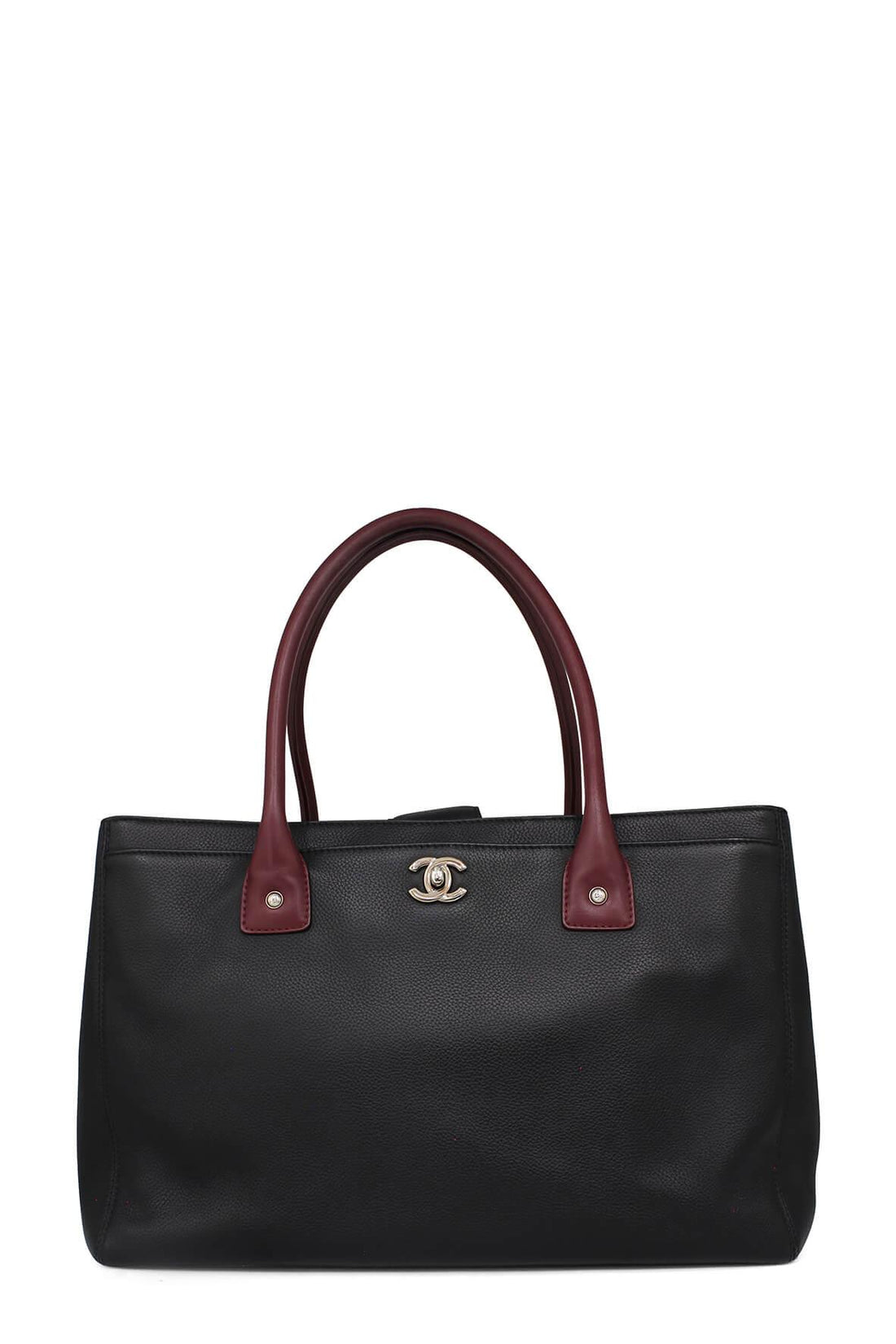 Executive Cerf Tote with Strap Maroon  Black