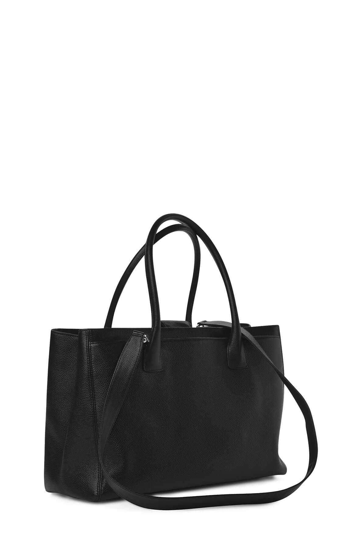 Executive Cerf Tote with Strap Black