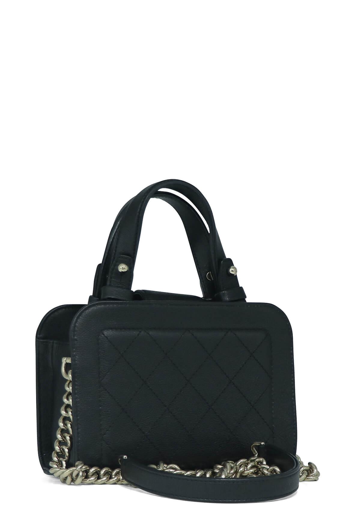Mini Label Click Shopping Tote Black