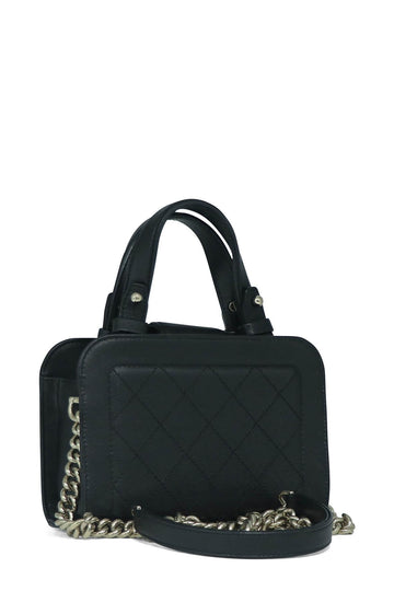 Mini Label Click Shopping Tote Black
