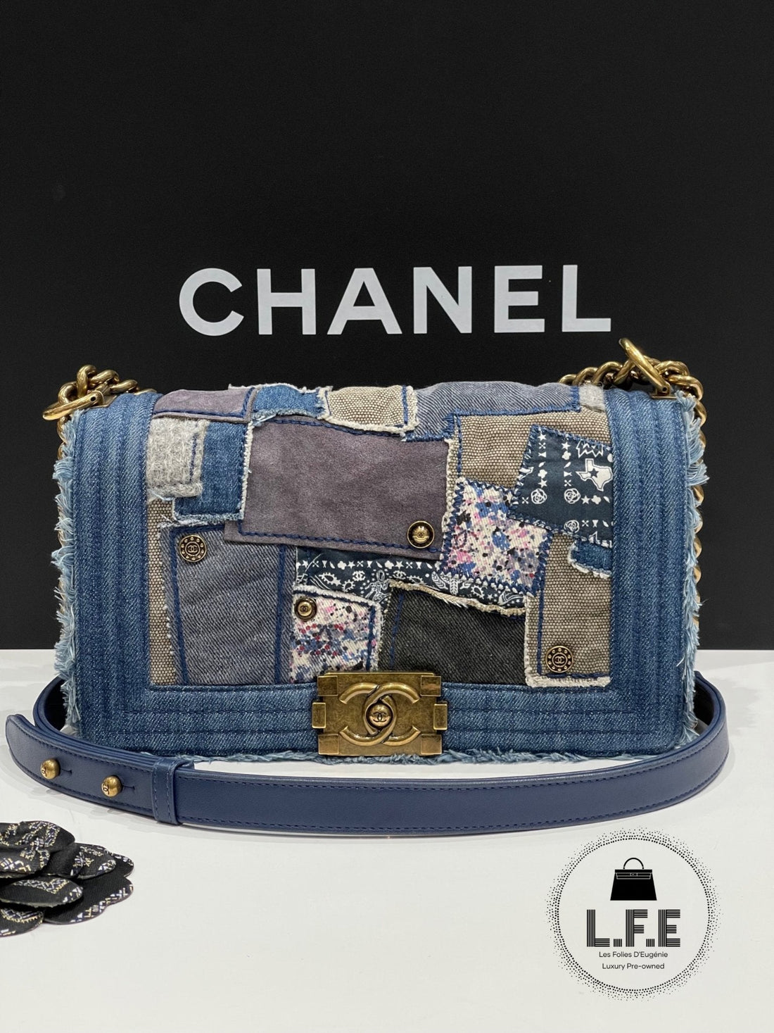Chanel - Sac Boy medium denim patchwork