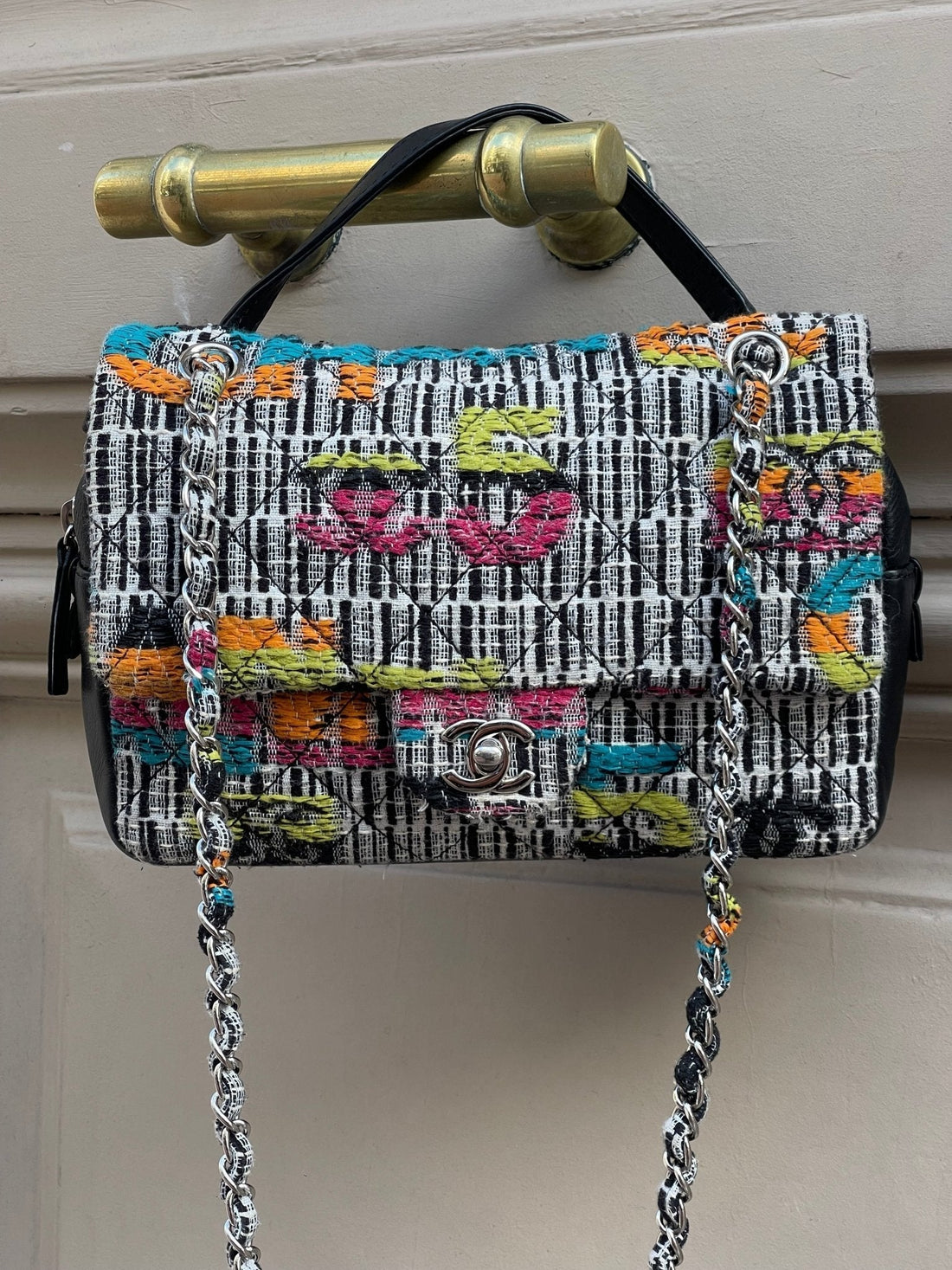 Chanel - Sac classique tweed caméra