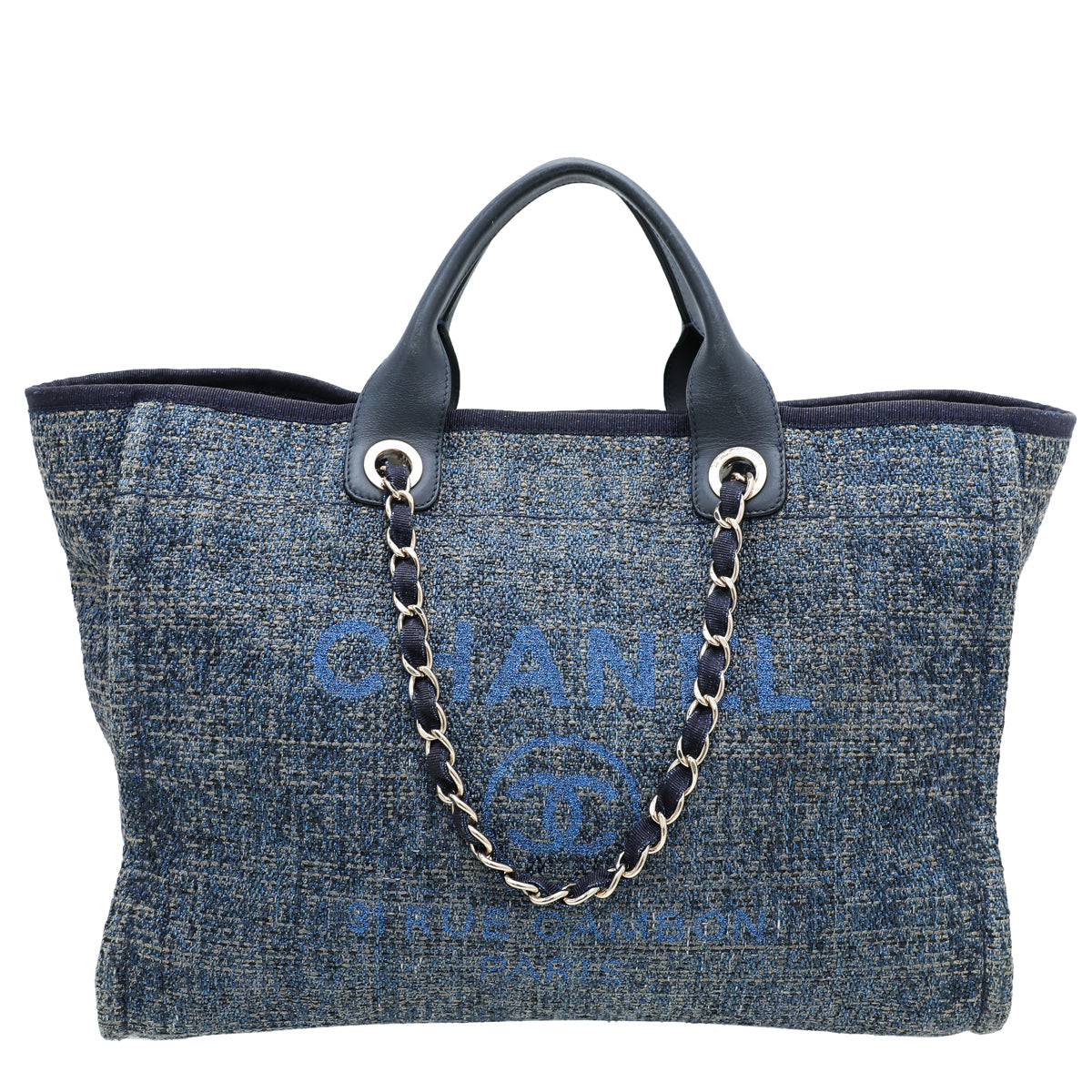 Chanel Blue Deauville Shopping Tote Bag Large