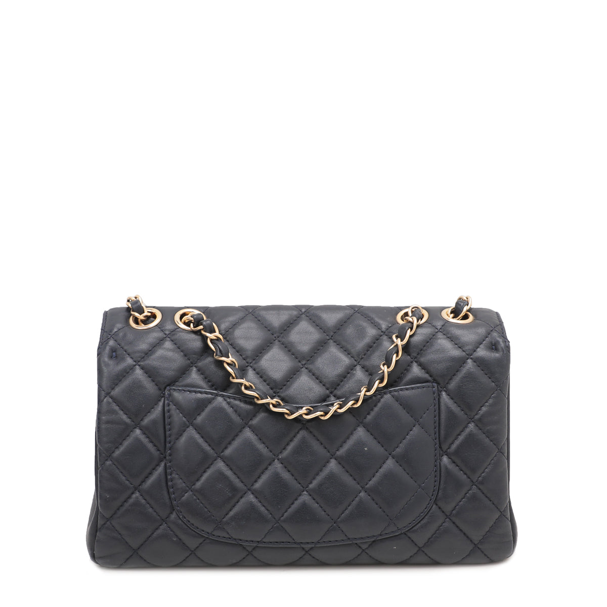 Chanel Navy Blue CC Bordered Flap Shoulder Bag