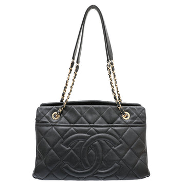 Chanel Black CC Timeless Soft Tote Shopping Bag