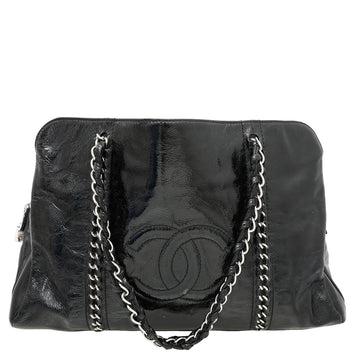 Chanel Black CC Glazed Modern Chain Tote Bag