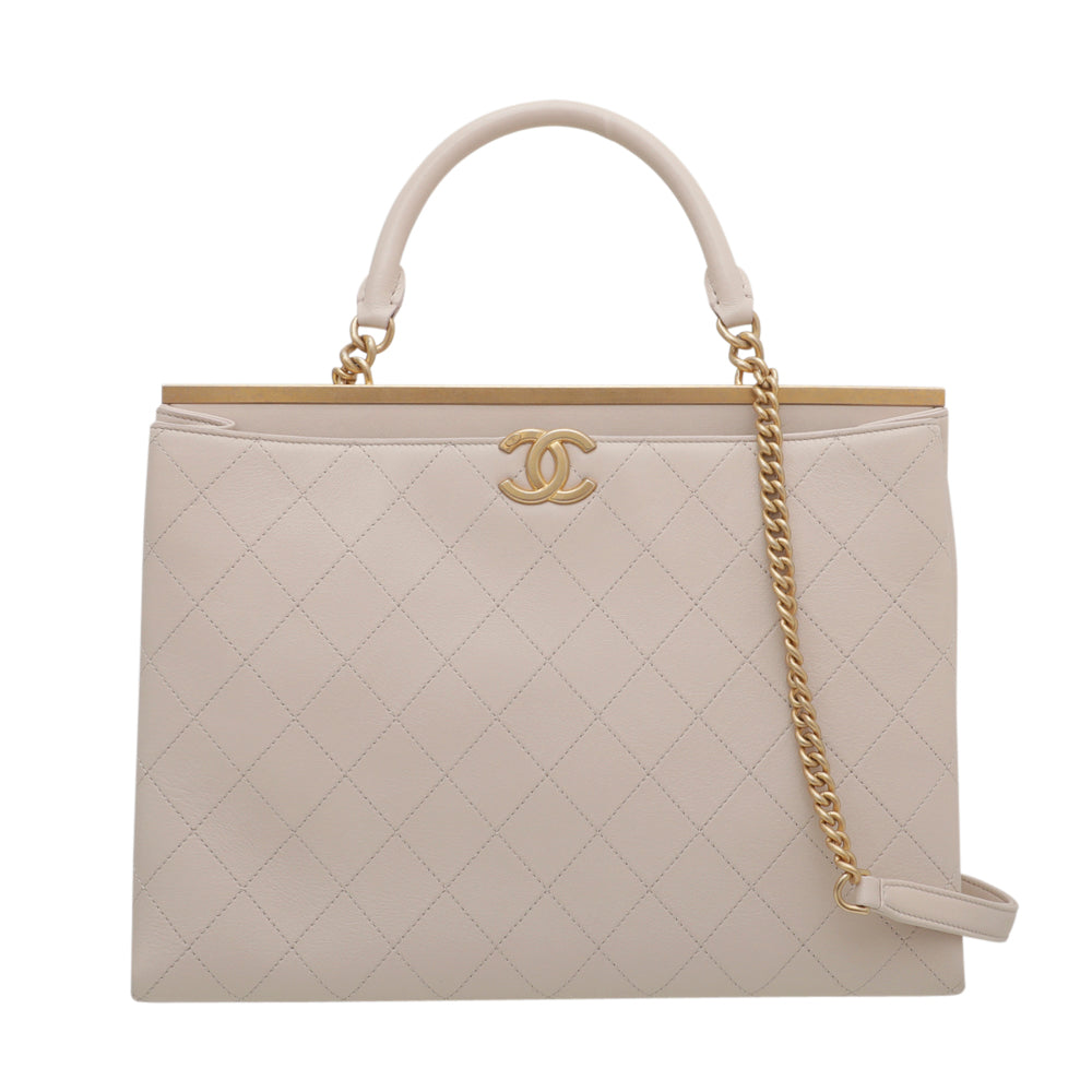 Chanel Light Pink Coco Luxe Shopping Tote Bag