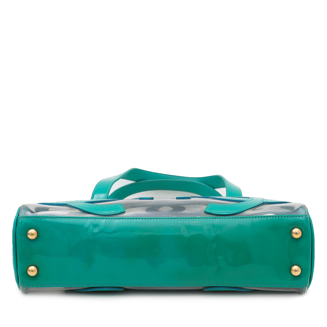 Chanel Green Vinyl CC Logo Beach Tote Bag