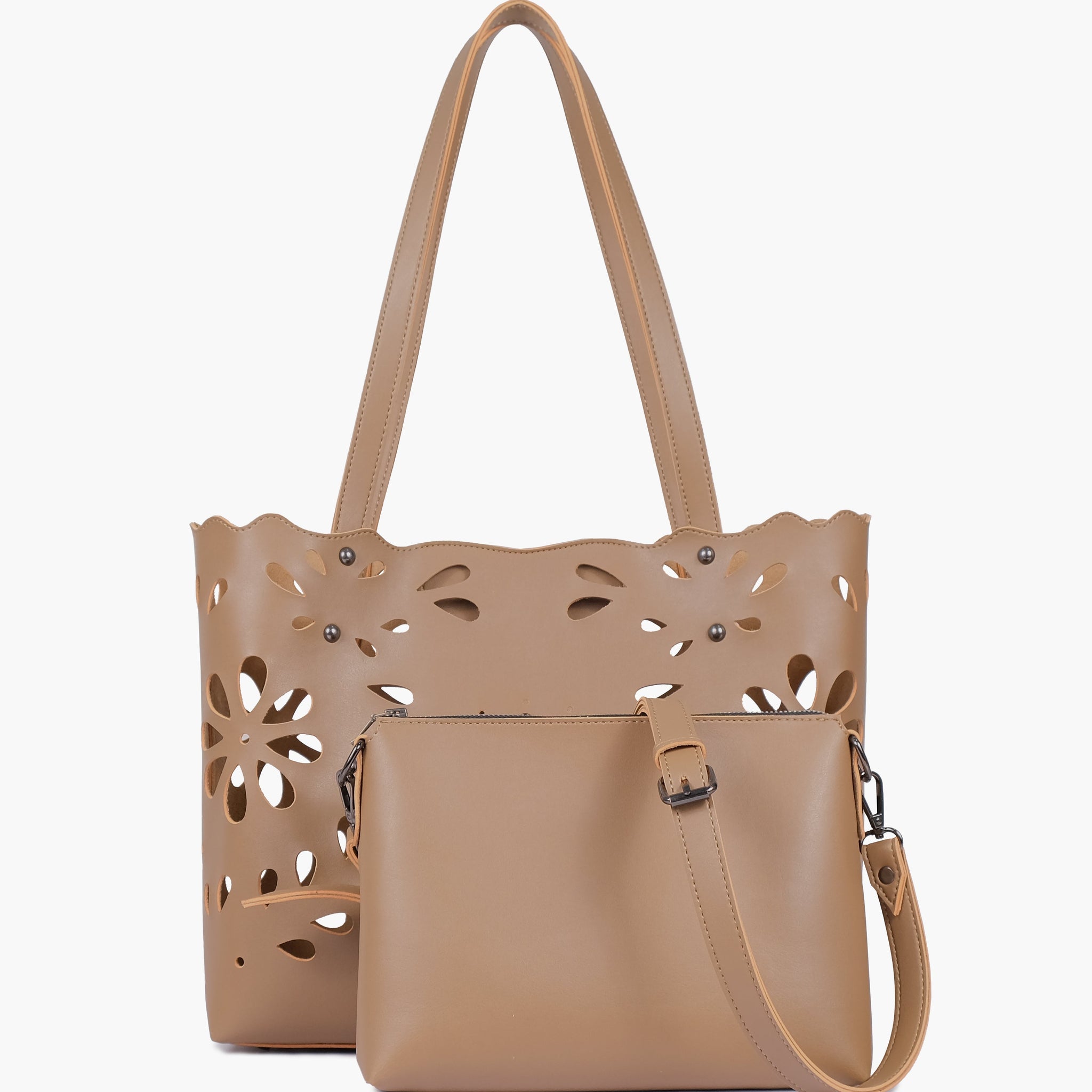 Coffee two-piece floral tote