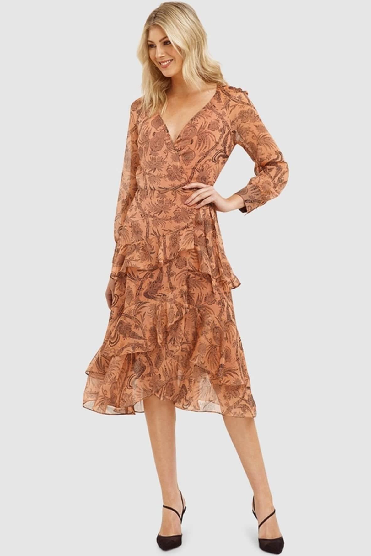 Desert Lily Long Sleeve Wrap Dress