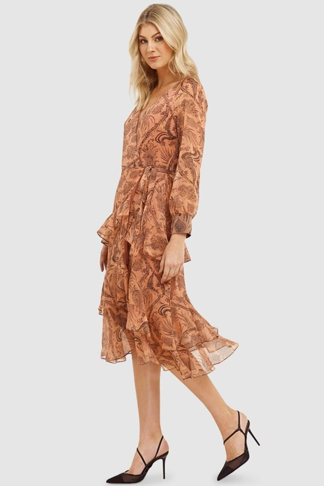 Desert Lily Long Sleeve Wrap Dress