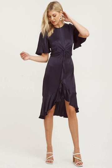 Oasis Twist Detail Frill Dress