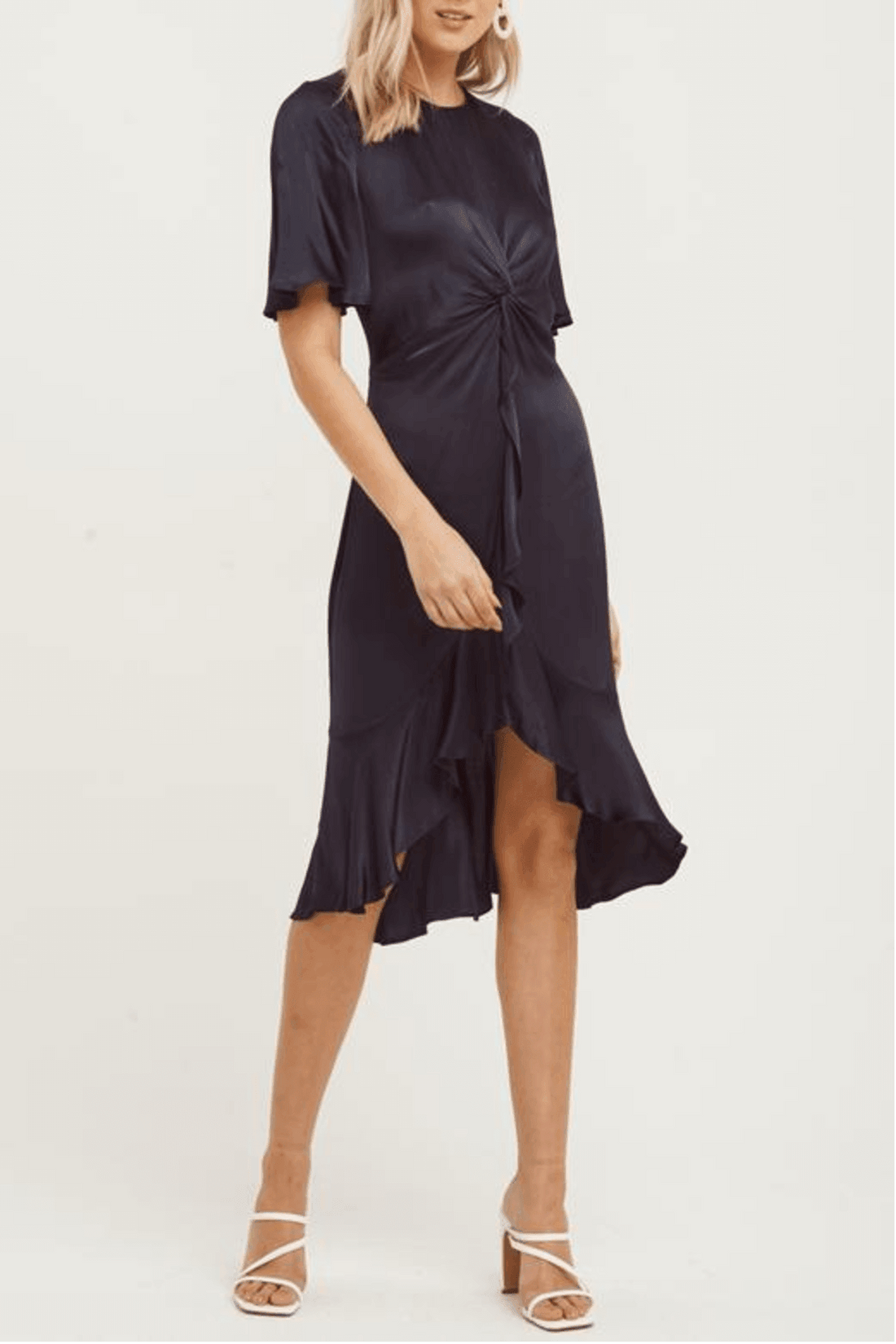Oasis Twist Detail Frill Dress
