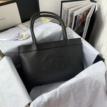 CHLVintage CHLOptlm Tote Caviar East West Black For Womtlm, Womtlm&#8217;s Bags 14.5in/36.9cm