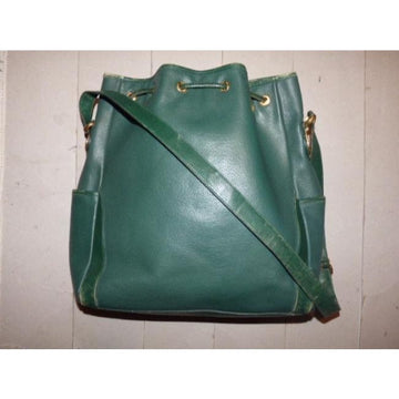 RARE, Gucci, emerald green leather, XL, horse-bit bucket style shoulder bag with horseshoe accents