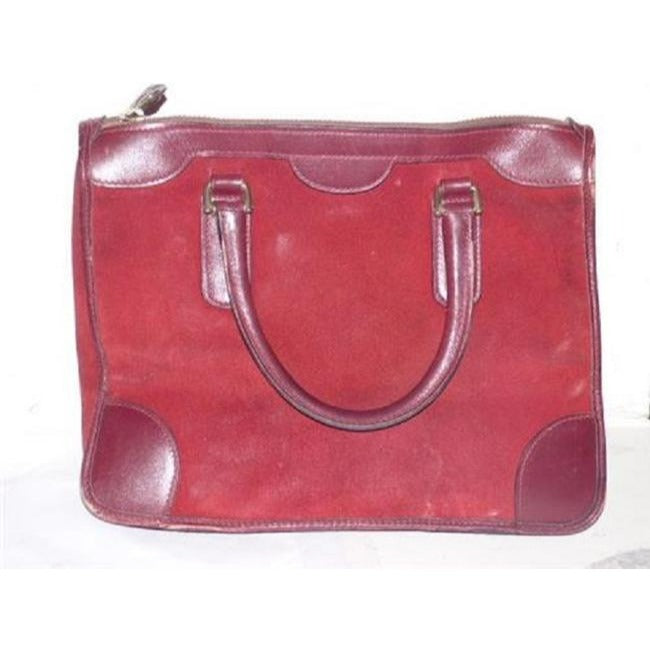 Gucci Vintage Burgundy Leather Suede Satchel