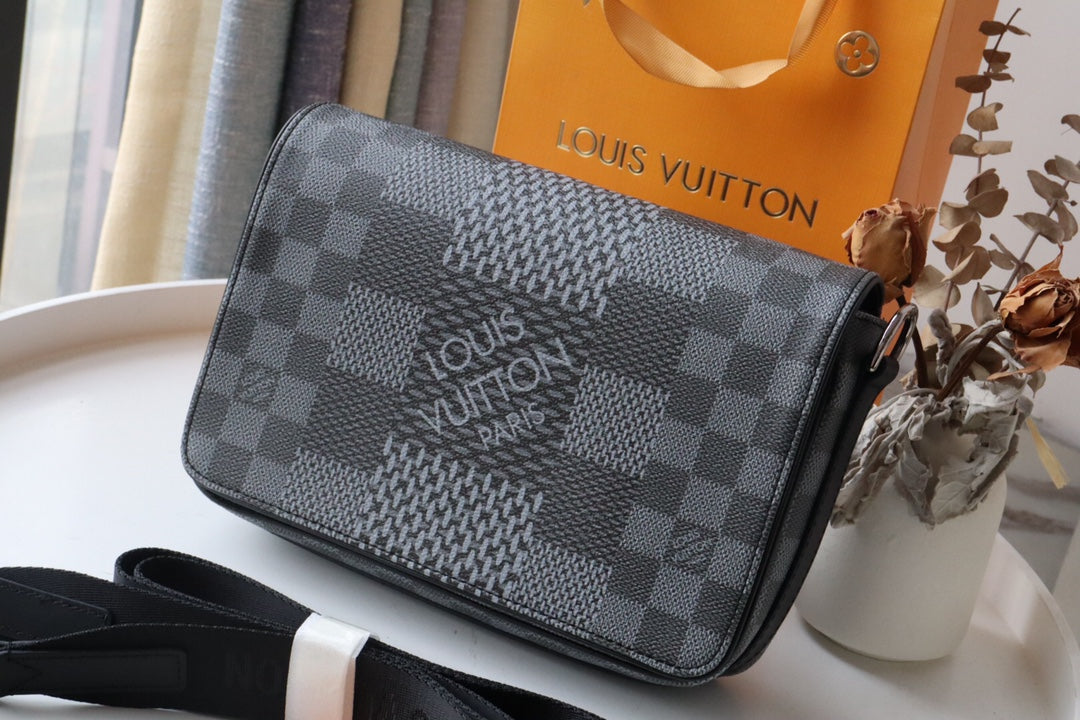 LV Studio Messtlmger Damier Graphite Gray For Mtlm, Bags, Shoulder And Crossbody Bags 9.3in/25.3cm LV N50013