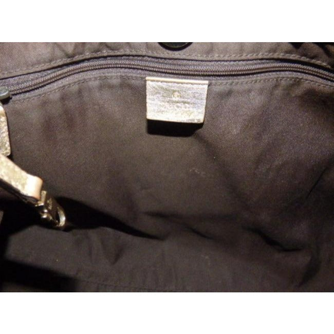 Gucci Abbey Guccissima Print D Ring Brown Leather Shoulder Bag