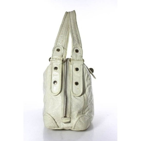 Marc by Marc Jacobs, ivory crinkled patent leather, extra large, satchel style, shoulder purse